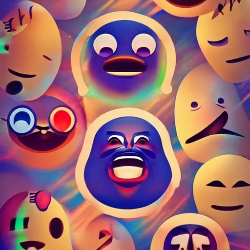 Image similar to Powerful and strange emojis from an alternate universe