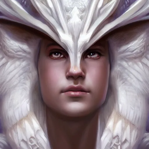 Image similar to Perfectly-centered portrait-photograph of a real life godly dragon with shining completely white eyes from heaven, lifelike, super highly detailed, professional digital painting, artstation, concept art, Unreal Engine 5, Photorealism, HD quality, 8k resolution, cinema 4d, 3D, beautiful, cinematic, art by artgerm and greg rutkowski and alphonse mucha and loish and WLOP
