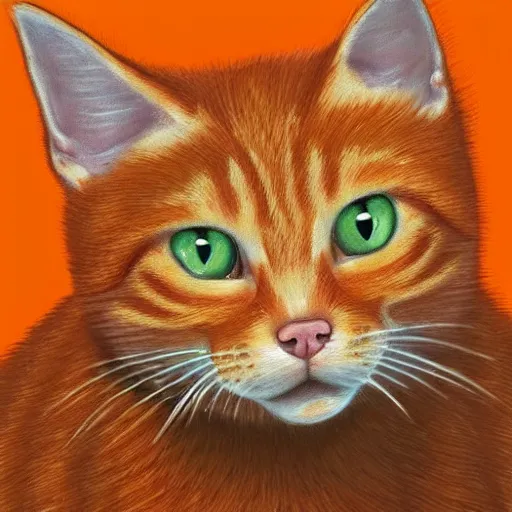 Prompt: orange tabby cat with a forest background, realistic, detailed
