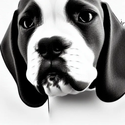 Image similar to sketch of a cut puppy, sharp focus, trending on artstation, cinematic lighting, hyper realism, 8 k, hyper detailed, vivid, ultra detailed, highly detailed