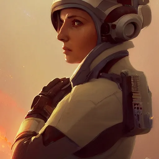 Image similar to portrait of a woman by greg rutkowski, syal antilles, blonde hair, star wars expanded universe, she is about 2 0 years old, wearing starfighter pilot uniform of the galactic alliance, digital painting, artstation, concept art, smooth, sharp foccus ilustration, artstation hq