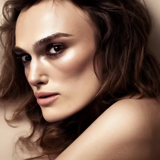 Image similar to portrait of beautiful keira knightley by mario testino, headshot, detailed, award winning, sony a 7 r