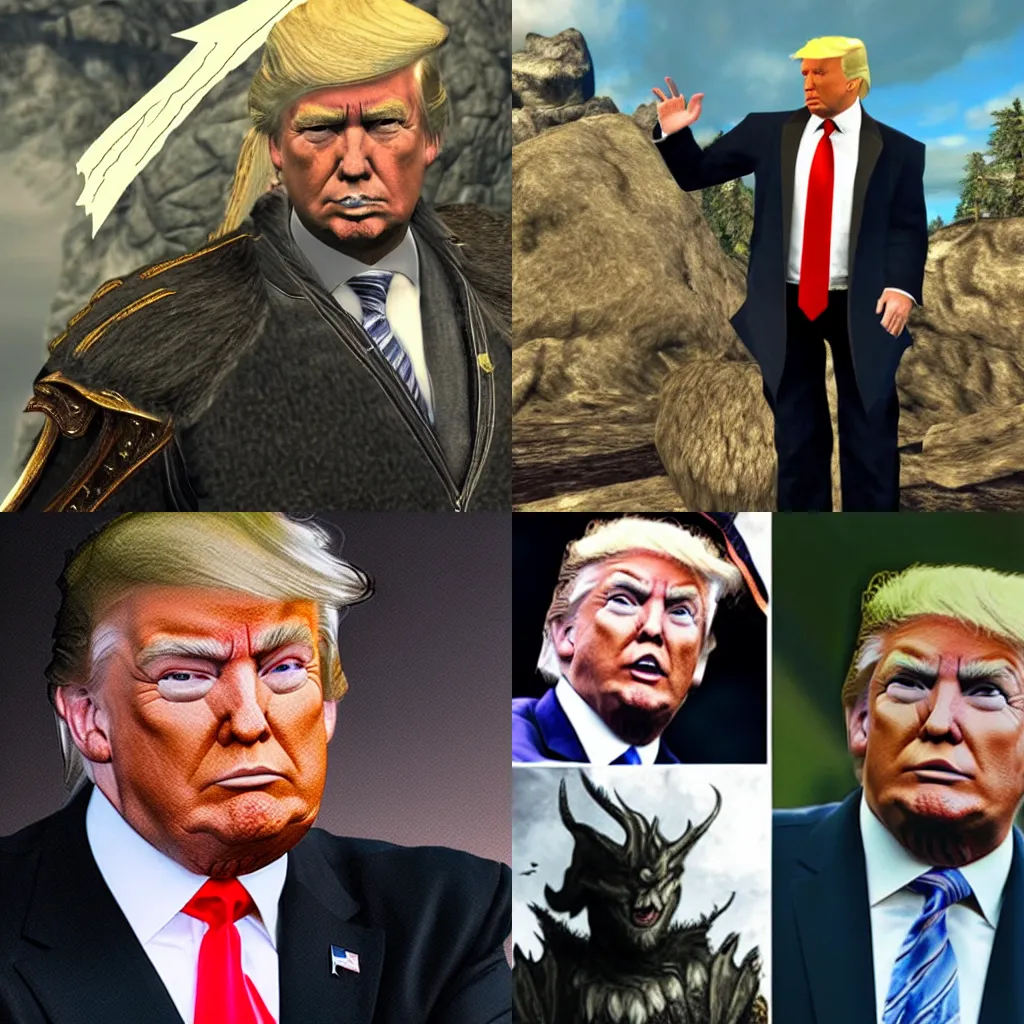 Prompt: donald trump as a character in skyrim