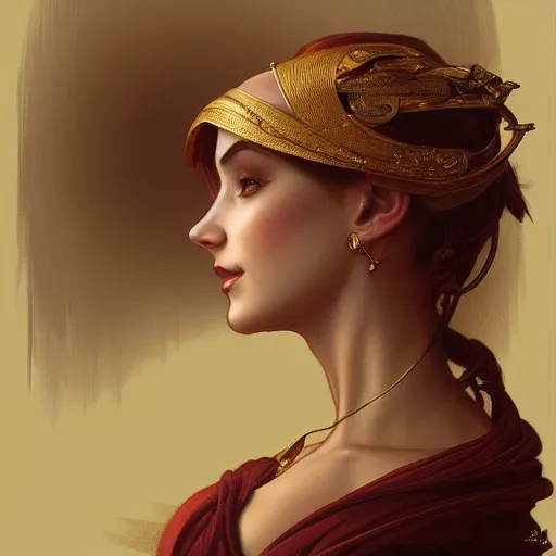 Prompt: side view portrait of a mickey mouse goddess, intricate, elegant, highly detailed, digital painting, artstation, concept art, smooth, sharp focus, illustration, art by artgerm and greg rutkowski and alphonse mucha and william - adolphe bouguereau