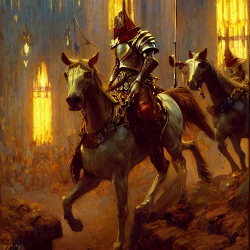 Prompt: attractive knights in camelot. highly detailed painting by gaston bussiere, craig mullins, j. c. leyendecker