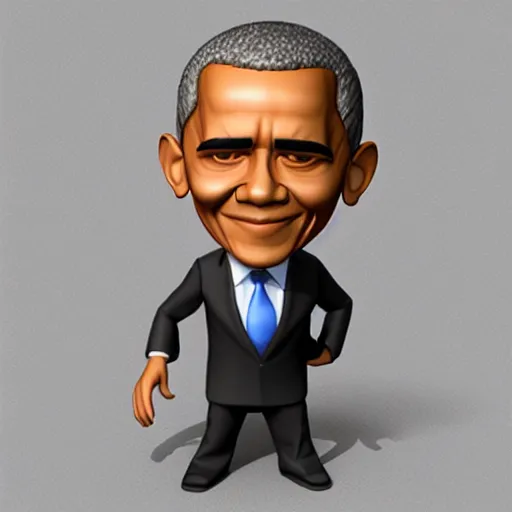 Prompt: 3d render of obama as a cute chibi figurine, blender, artstation