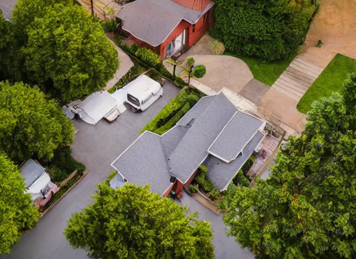 Image similar to realistic photo of a house from above, clean photo, stock photo, award winning, editorial, beautiful, establishing shot, 3 5 mm, zeiss lens, canon, nikon