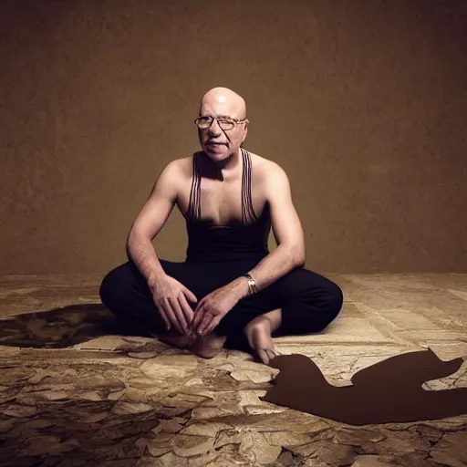 Image similar to Klaus Schwab sitting on top of ariana grande, photography, deviantart, realistic,