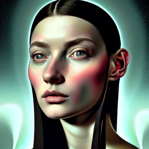 Image similar to Colour Caravaggio style Photography of Beautiful woman with highly detailed 1000 years old face wearing higly detailed sci-fi halo over her head designed by Josan Gonzalez. Many details . In style of Josan Gonzalez and Mike Winkelmann andgreg rutkowski and alphonse muchaand and Caspar David Friedrich and Stephen Hickman and James Gurney and Hiromasa Ogura. volumetric natural light