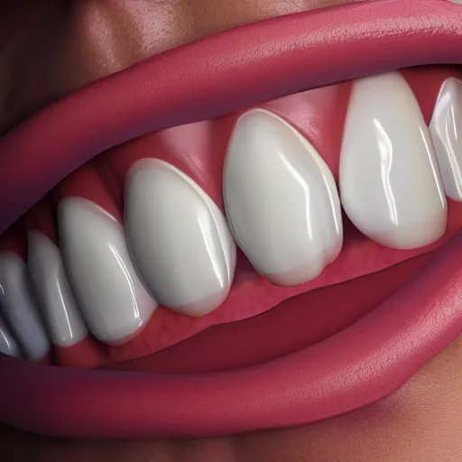 Image similar to a 3 d render of a mouth, dentist illustrator