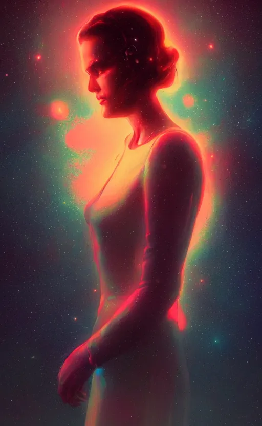 Image similar to a love affair with doubt, dark retrowave, glitch art, interstellar, beautifully lit, by Thomas Blackshear, artstation, unreal engine