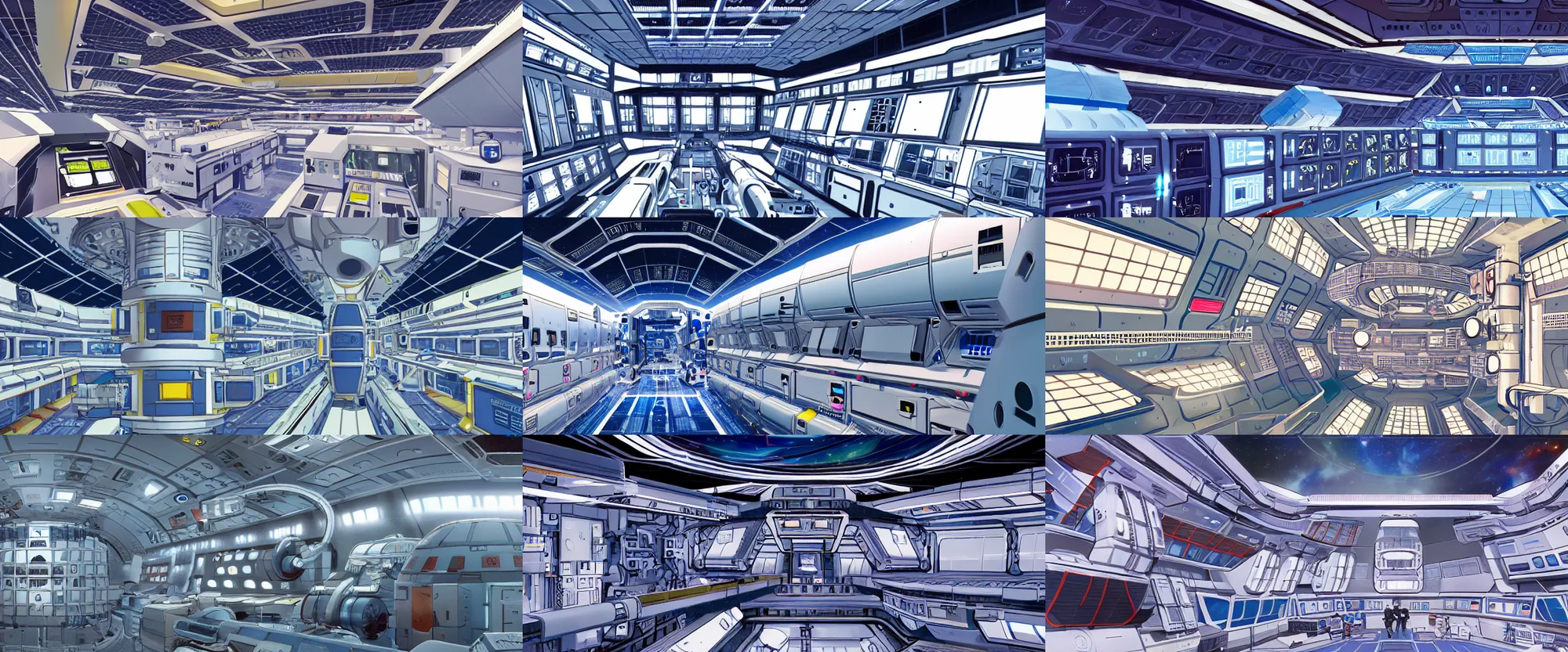 Prompt: detailed interior of giant space station acting as a research facility BSL, sector 4, floor B3, anime key visual