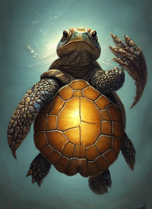 Image similar to cute wise sage turtle, subsurface scattering, by jesper ejsing, justin gerard, tomasz alen kopera, cgsociety and fenghua zhong, highly detailed, rim light, cinematic lighting, illustration, art, octane render, very coherent, cinematic, hyper realism, high detail, octane render, 8 k