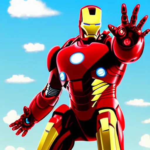 Image similar to Iron man in the style of pixar, animation, 3d art, trending