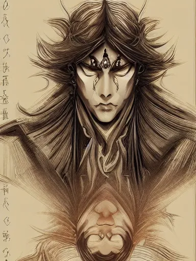 Image similar to a man's face, baroque style, elegant, beautiful, mesmerizing, concept art, fancy clothing, highly detailed, artstation, behance, deviantart, inspired by innocent manga, inspired by castlevania concept art, trending, ayami kojima, shinichi sakamoto