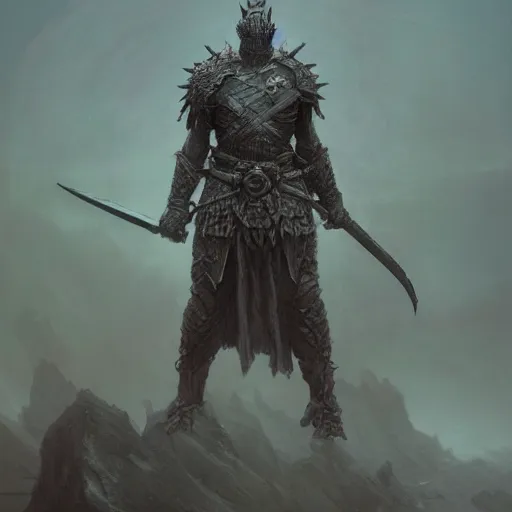 Image similar to warrior concept, beksinski, age of sigma art, ruan jia, dark soul armor concept, trending on artstation, wayne barlowe, adrian smith fantasy art, elden ring art, the hobbit art, lord of the ring art, infinity blade armor