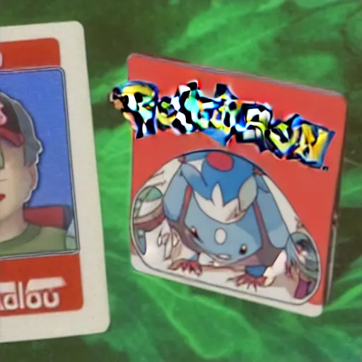 Prompt: a pokemon card of waldo from where's waldo, looking really sad,