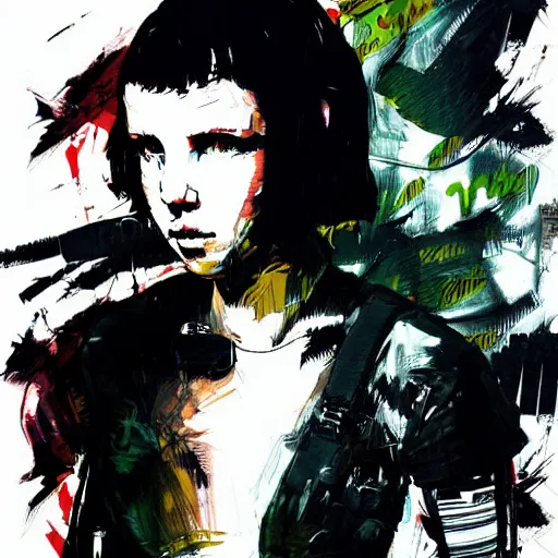 Image similar to Millie Bobby Brown by Yoji Shinkawa