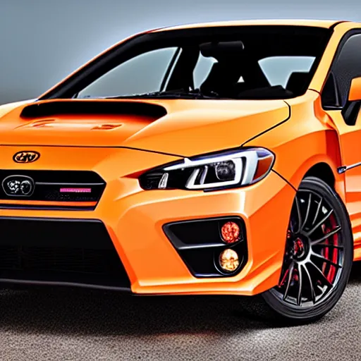 Prompt: a 2019 WRX made of bacon