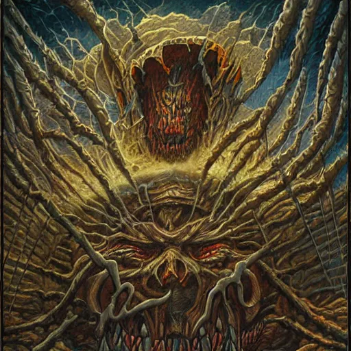 Image similar to soul crusher, dan seagrave art