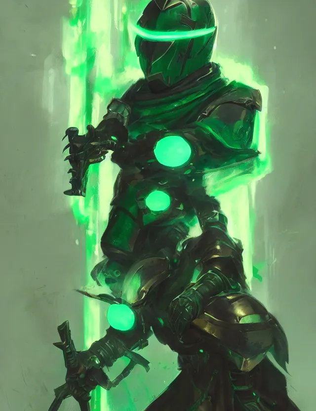 Prompt: masked knight in jade coloured cyberpunk armour alight with green flames, by frank fazetta and greg rutkowski, trending on artstation, digital art, 4 k resolution, detailed, high quality, hq artwork, character concept, character full body portrait