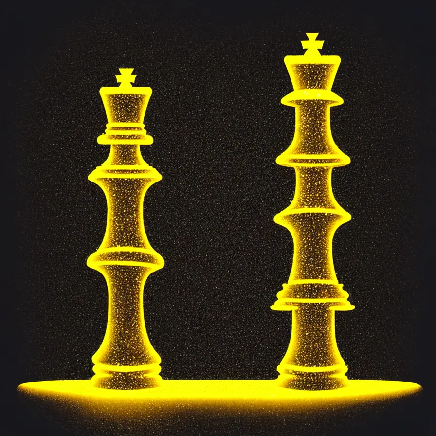 Image similar to vintage instamatic photo of a queen chess piece made of lights, bio mechanical, puddles, isometric 3 d, smooth 3 d illustration, cinematic matte painting, volumetric lighting,