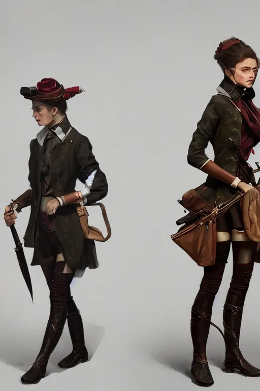 Prompt: hyper realistic photo of victorian hunter girl full body, cinematic, artstation, cgsociety, greg rutkowski, brom