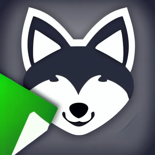 Prompt: green and white banking app icon that looks like a fox