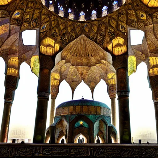 Prompt: steampunk isfahan grand mosque, steam punk style, steam punk