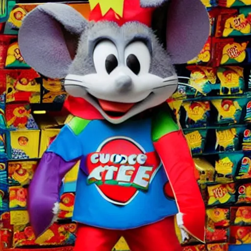 Image similar to photo of chuck e. cheese mouse mascot as a pinata