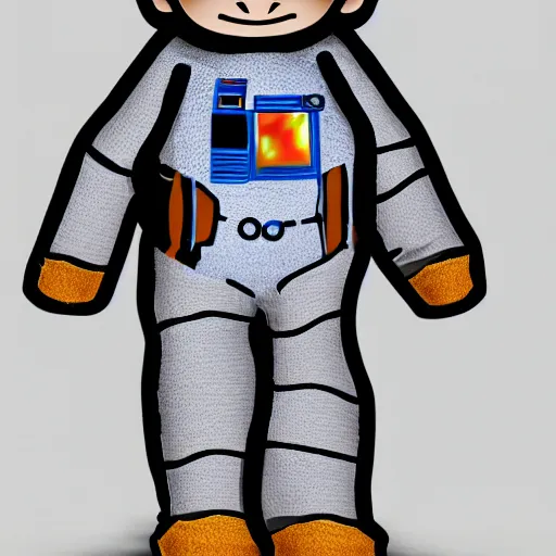 Image similar to a 3 d baby monkey wearing an cosmonaut outfit with a lightsaber, space, star wars, details