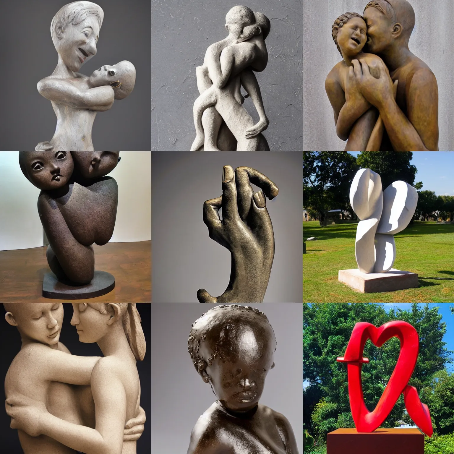 Prompt: a sculpture representing the feeling of love