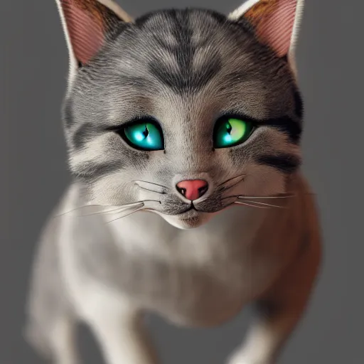 Prompt: adorable cat, unreal engine, dynamic light