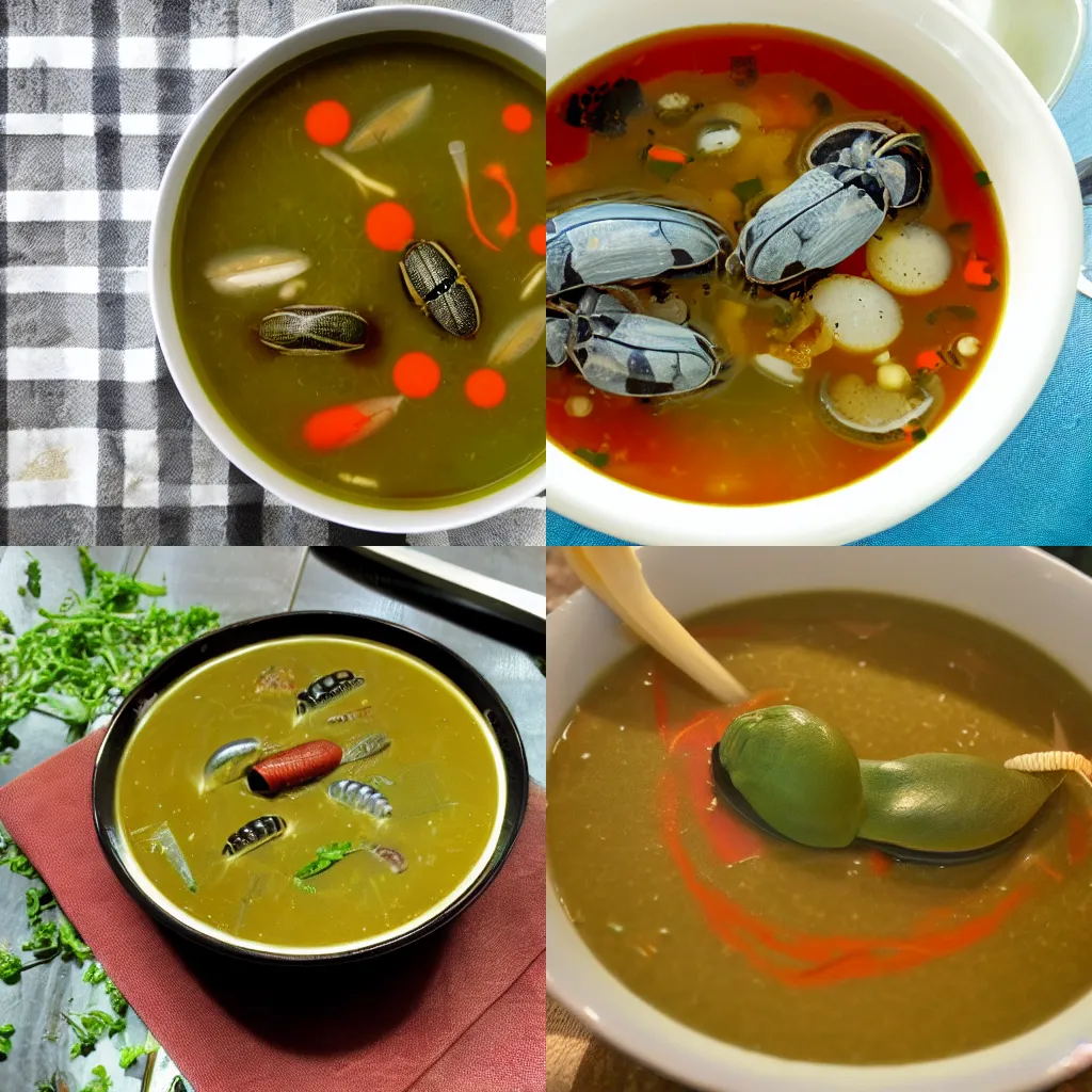 Prompt: a soup of bugs