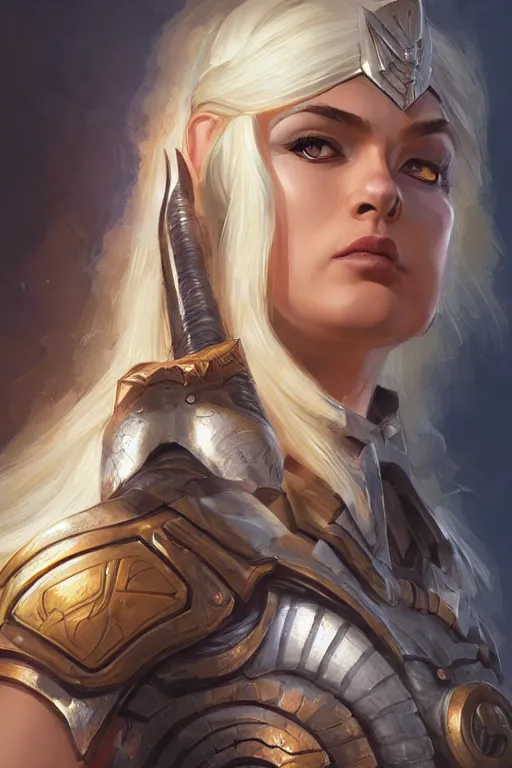 Image similar to amazon valkyrie athena, d & d, fantasy, portrait, highly detailed, headshot, digital painting, trending on artstation, concept art, sharp focus, illustration, art by artgerm and greg rutkowski and magali villeneuve