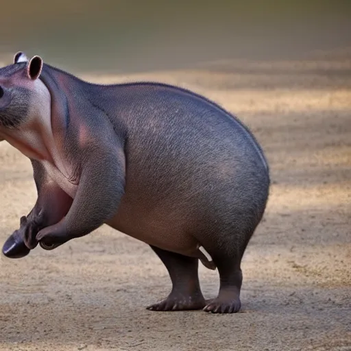 Image similar to photo of a hippopotamus raccoon hybrid