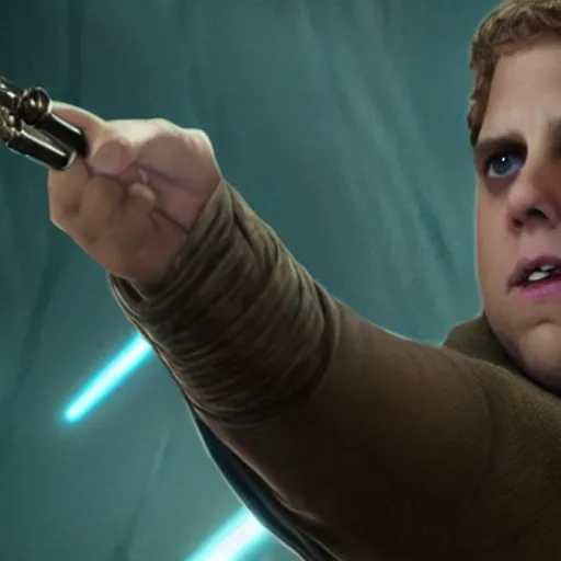 Image similar to jonah hill as luke skywalker in star wars episode 6, 8k resolution, full HD, cinematic lighting, award winning, anatomically correct