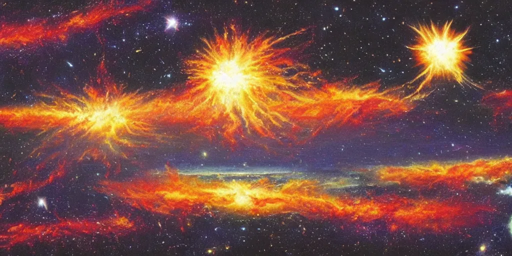 Prompt: a nuclear explosion of cosmic energy landscape