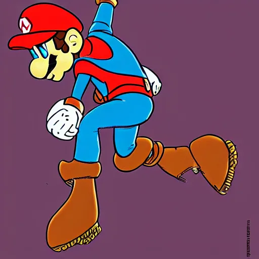 Prompt: mario in the style of jean giraud in the style of moebius trending on artstation deviantart pinterest detailed realistic