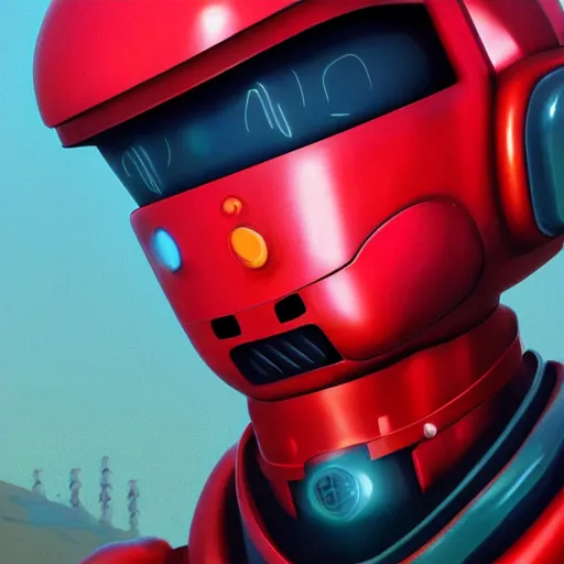 Prompt: a digital art portrait of retrofuturism android robot by Simon Stalenhag, soviet red alert android character design, character sheet, trending on Artstation, 8k, unreal engine, octane render