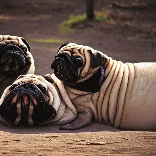 Image similar to a Walrus-Pug Hybrid, A Walrus that looks like a pug, huge tusks, afternoon hangout, good times photograph, candid