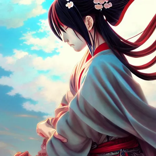White haired female anime character, Fuji Choko, original characters, kimono,  flowers HD wallpaper | Wallpaper Flare