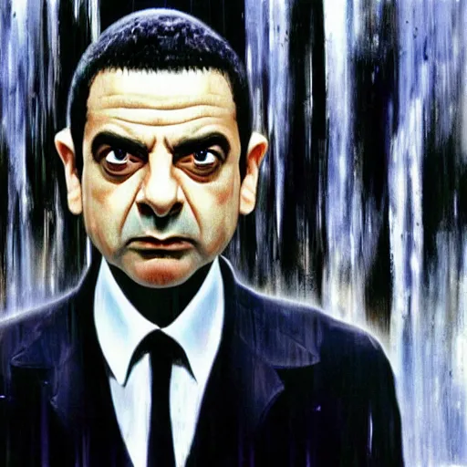 Image similar to Rowan Atkinson in the matrix, trending on artlist