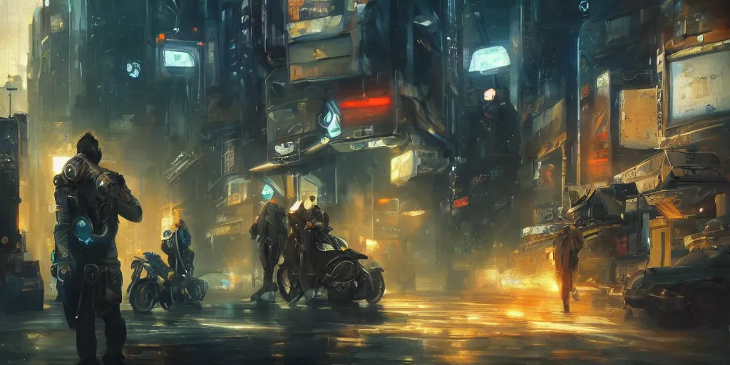 Image similar to an epic painting of the team of group of time travelers, oil on canvas, cold colors, perfect composition, golden ratio, beautiful detailed, photorealistic, digital painting, artstation, concept art, smooth, sharp focus, illustration, cyberpunk background, artstation trending, octane render, unreal engine