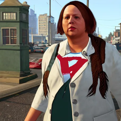 Image similar to vicky pollard from Little Britain on the Cover from gta v