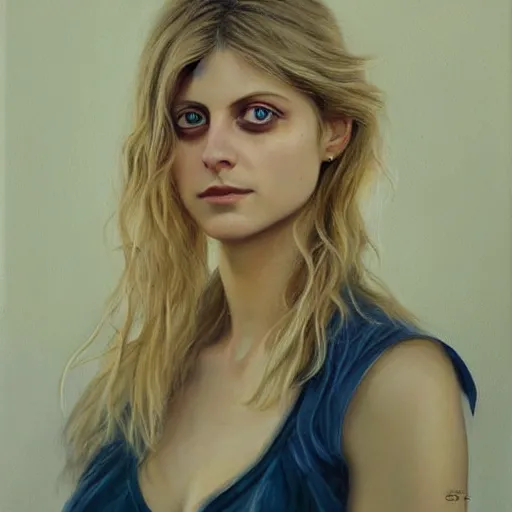 Image similar to oil painting of melanie laurent by sophie anderson, tony sart, anato finnstark, randy vargas