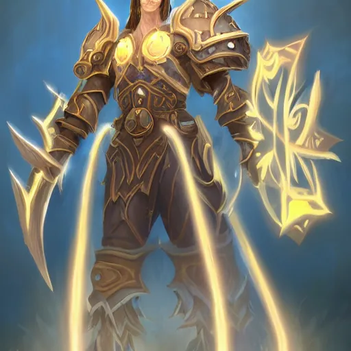 Image similar to world of warcraft lightforged paladin, artstation hall of fame gallery, editors choice, #1 digital painting of all time, most beautiful image ever created, emotionally evocative, greatest art ever made, lifetime achievement magnum opus masterpiece, the most amazing breathtaking image with the deepest message ever painted, a thing of beauty beyond imagination or words