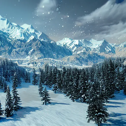 Image similar to rocky mountains, snow, detailed, unreal engine 5, natgeo, tilt shift,