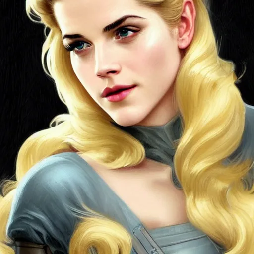 Prompt: A combination of Katheryn Winnick's and Grace Kelly's and Emma Watson's faces with blonde hair as Bat Girl, western, D&D, fantasy, intricate, elegant, highly detailed, digital painting, artstation, concept art, matte, sharp focus, illustration, art by Artgerm and Greg Rutkowski and Alphonse Mucha