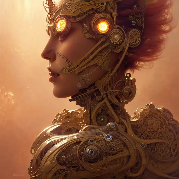 Image similar to organic cyborg, lakshmi, diffuse lighting, fantasy, intricate, elegant, highly detailed, lifelike, photorealistic, digital painting, artstation, illustration, concept art, smooth, sharp focus, art by john collier and albert aublet and krenz cushart and artem demura and alphonse mucha